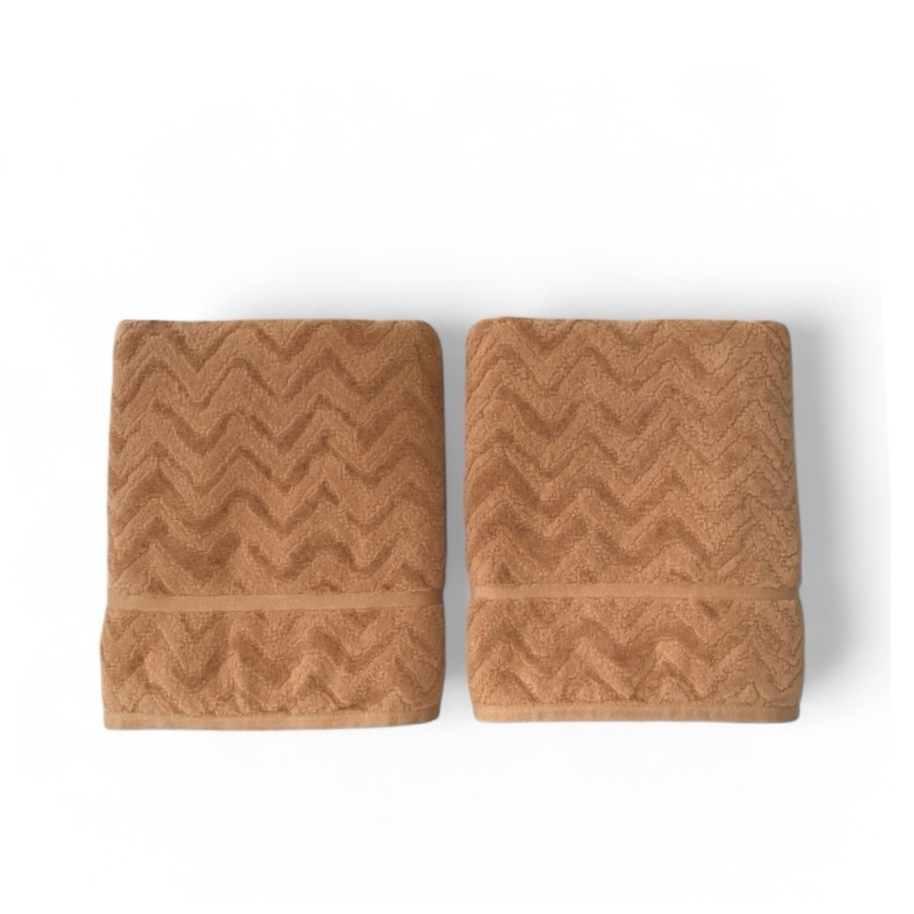 Missoni Home Set of‎ 2 Rex Zig Zag Chevron Pattern Cotton Bath Towels